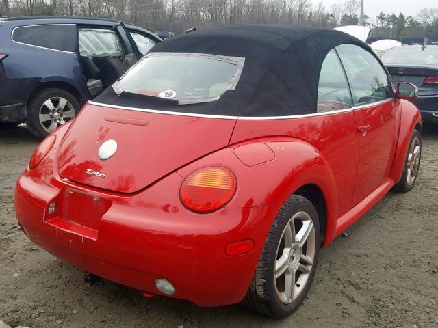 3VWCD31Y55M303459 - 2005 VOLKSWAGEN NEW BEETLE RED photo 4