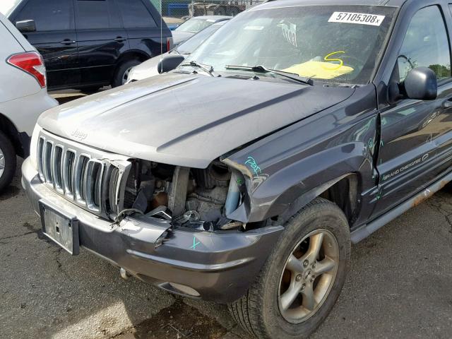 1J8GW68J82C173742 - 2002 JEEP GRAND CHER GRAY photo 9