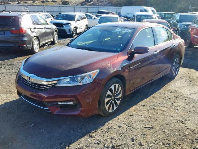 JHMCR6F33HC009338 - 2017 HONDA ACCORD HYB BURGUNDY photo 2