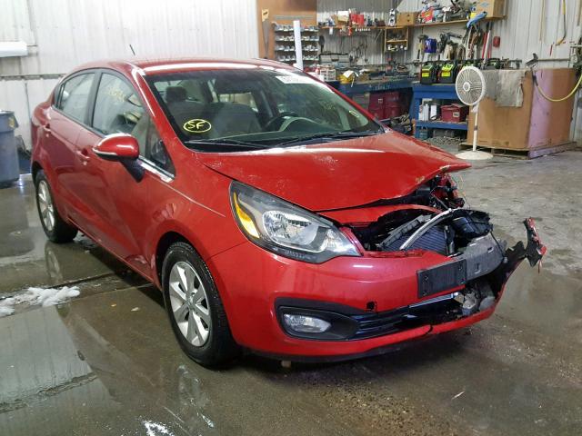 KNADN4A30E6420166 - 2014 KIA RIO EX RED photo 1