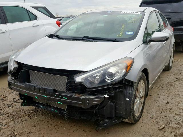 KNAFX4A82E5157439 - 2014 KIA FORTE EX SILVER photo 2