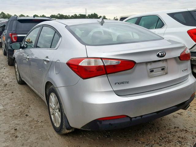 KNAFX4A82E5157439 - 2014 KIA FORTE EX SILVER photo 3