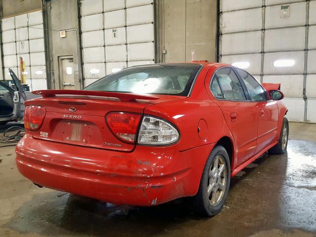 1G3NF52E21C245943 - 2001 OLDSMOBILE ALERO GLS RED photo 4