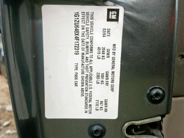 1G1ZU648X4F172319 - 2004 CHEVROLET MALIBU MAX 灰色 照片 10