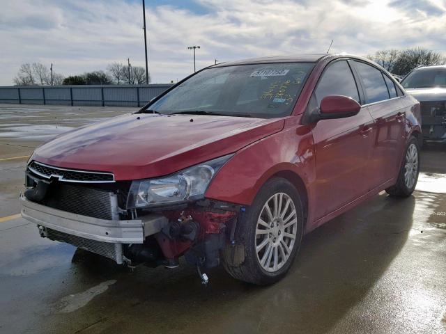 1G1PJ5SC1C7380776 - 2012 CHEVROLET CRUZE ECO RED photo 2