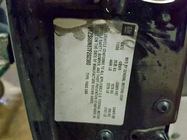 1G1ZS68N87F202380 - 2007 CHEVROLET MALIBU MAX BLACK photo 10