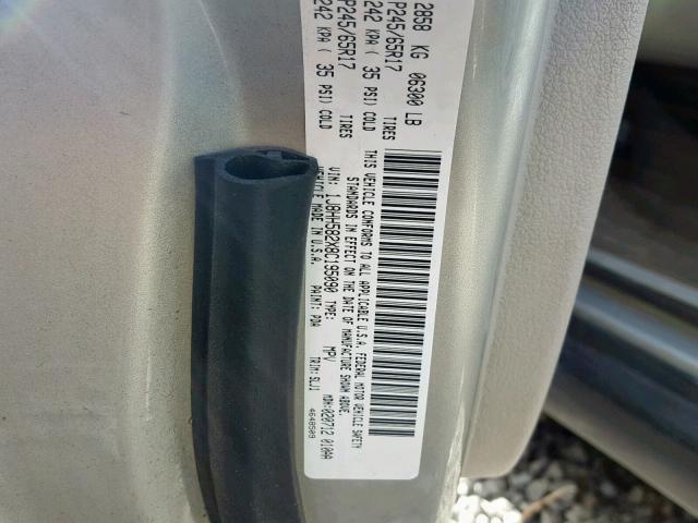 1J8HH582X8C195090 - 2008 JEEP COMMANDER Gümüş foto 10