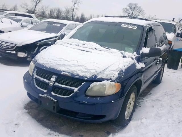 1D4GP45R24B526474 - 2004 DODGE CARAVAN SX BLUE photo 2