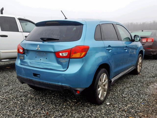 4A4AP3AU3EE028803 - 2014 MITSUBISHI OUTLANDER BLUE photo 4