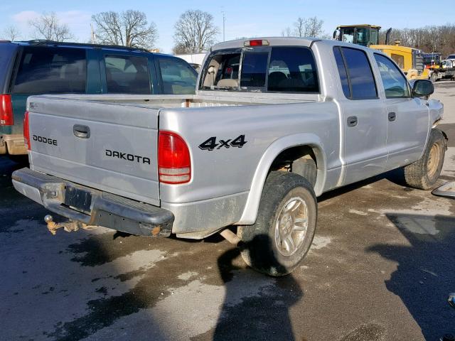 1D7HG38N73S168555 - 2003 DODGE DAKOTA QUA GRAY photo 4