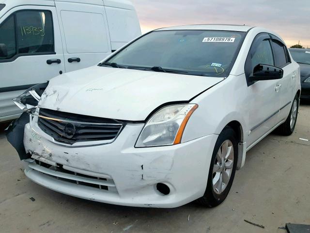 3N1AB6AP5BL664221 - 2011 NISSAN SENTRA 2.0 WHITE photo 2