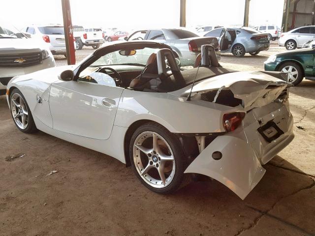 4USBU535X7LX02427 - 2007 BMW Z4 3.0SI WHITE photo 3