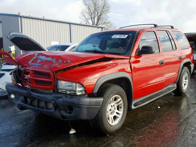 1D4HR38NX3F615511 - 2003 DODGE DURANGO SP RED photo 2