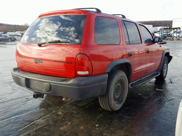 1D4HR38NX3F615511 - 2003 DODGE DURANGO SP RED photo 4