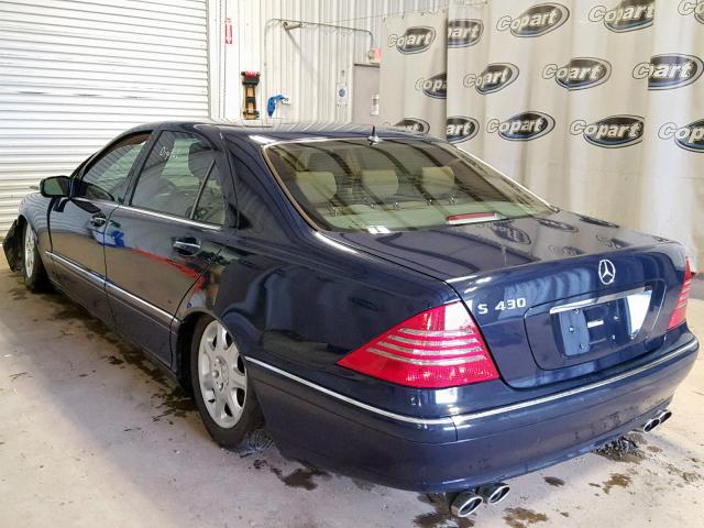 WDBNG70J1YA133261 - 2000 MERCEDES-BENZ S 430 BLUE photo 3