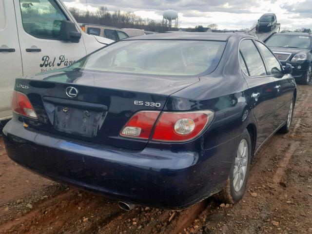 JTHBA30GX45020719 - 2004 LEXUS ES 330 BLUE photo 4