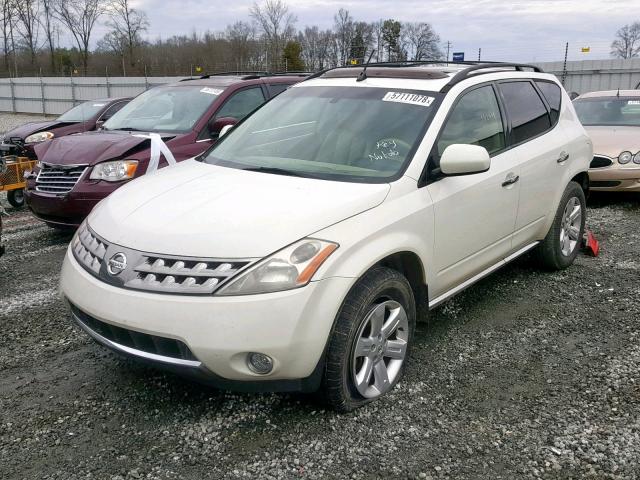 JN8AZ08T36W409807 - 2006 NISSAN MURANO SL WHITE photo 2