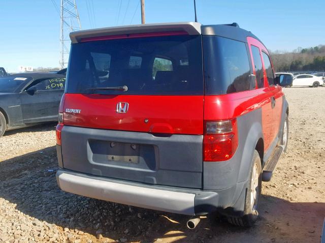 5J6YH18685L004629 - 2005 HONDA ELEMENT EX RED photo 4