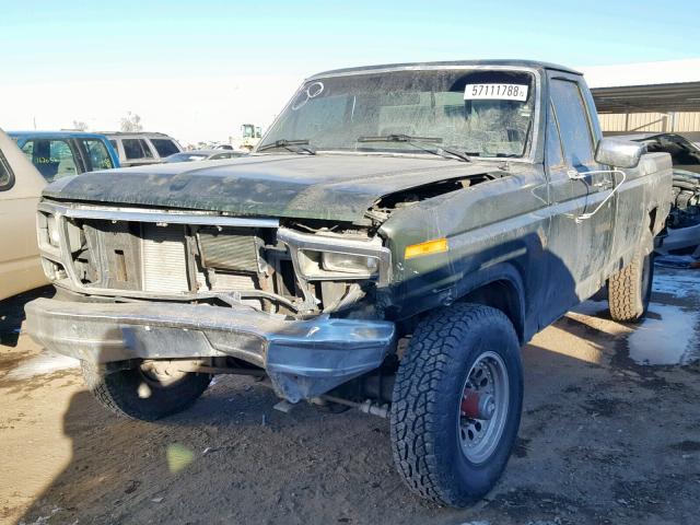 1FTHF36L2FPA58843 - 1985 FORD F350 GREEN photo 2