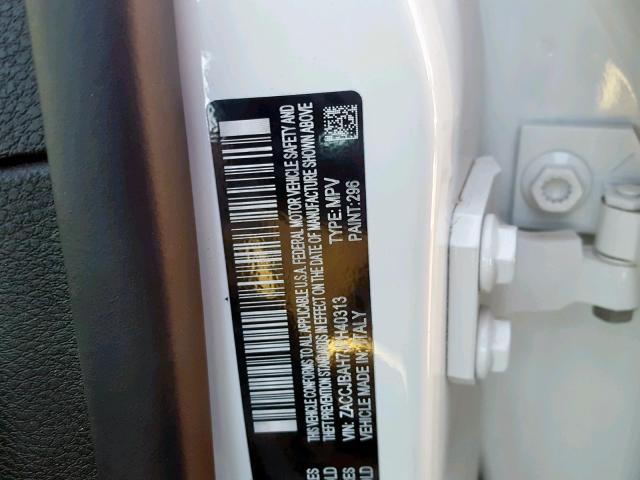 ZACCJBAH7JPH40313 - 2018 JEEP RENEGADE S 白色 照片 10