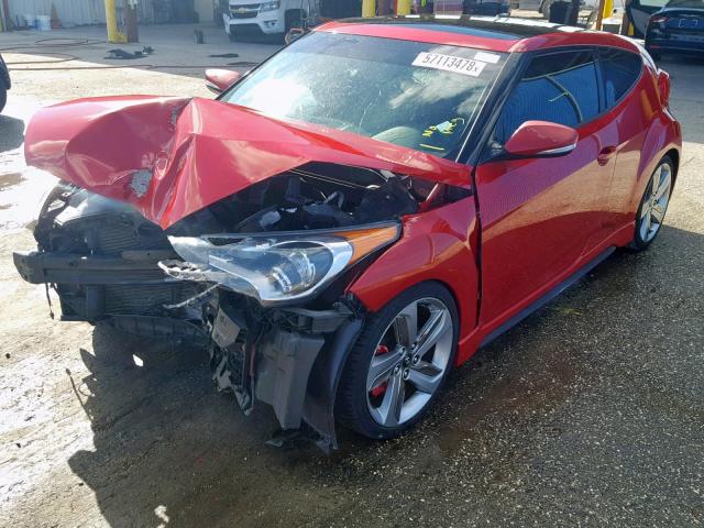 KMHTC6AE7DU127615 - 2013 HYUNDAI VELOSTER T RED photo 2