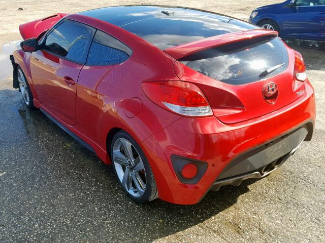 KMHTC6AE7DU127615 - 2013 HYUNDAI VELOSTER T RED photo 3