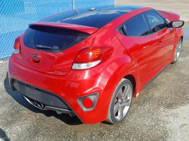 KMHTC6AE7DU127615 - 2013 HYUNDAI VELOSTER T RED photo 4