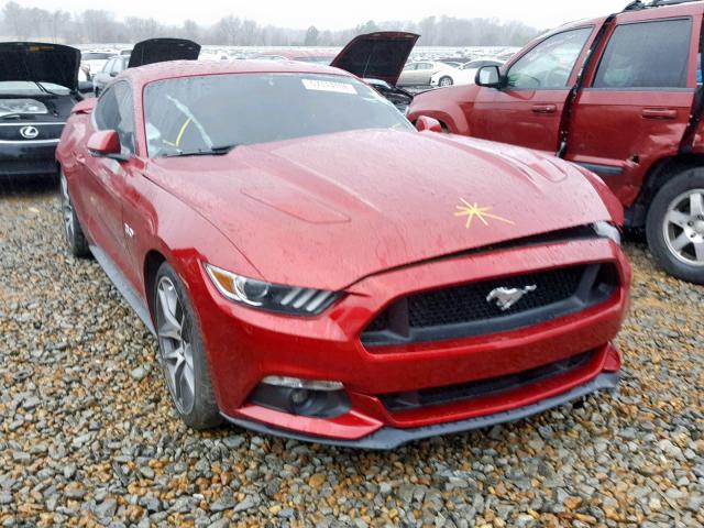 1FA6P8CF2F5429131 - 2015 FORD MUSTANG GT RED photo 1