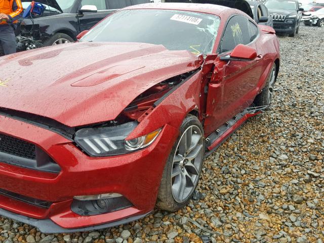 1FA6P8CF2F5429131 - 2015 FORD MUSTANG GT RED photo 9