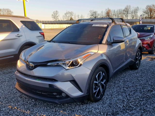 NMTKHMBX2JR013560 - 2018 TOYOTA C-HR XLE GRAY photo 2