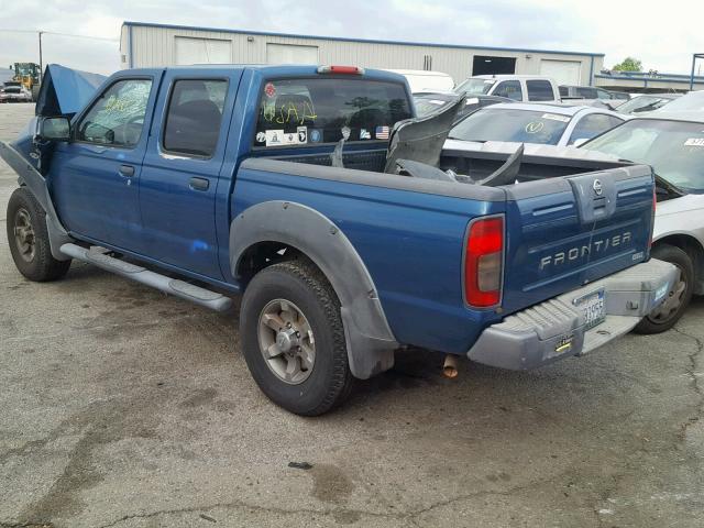 1N6ED27T83C458777 - 2003 NISSAN FRONTIER C BLUE photo 3