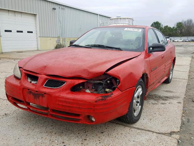 1G2NF52T8YM884089 - 2000 PONTIAC GRAND AM S RED photo 2
