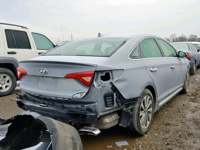 5NPE34AF6HH584202 - 2017 HYUNDAI SONATA SPO GRAY photo 4