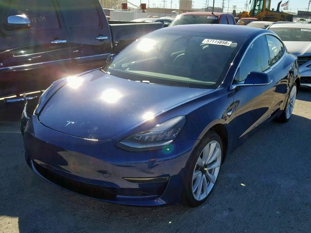 5YJ3E1EA1JF012246 - 2018 TESLA MODEL 3 BLUE photo 2