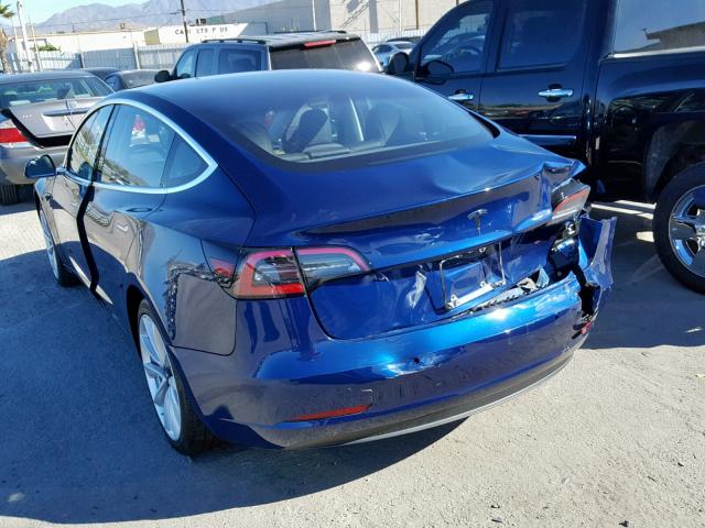 5YJ3E1EA1JF012246 - 2018 TESLA MODEL 3 BLUE photo 3