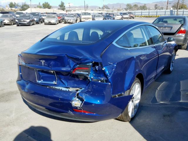 5YJ3E1EA1JF012246 - 2018 TESLA MODEL 3 BLUE photo 4