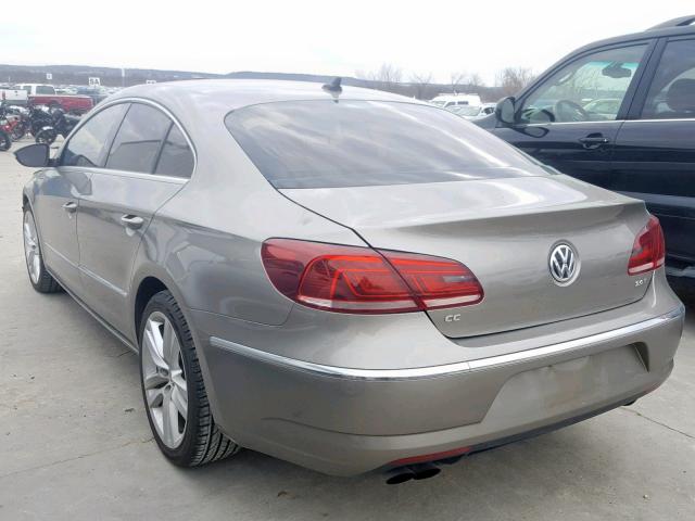 WVWRN7AN2DE507552 - 2013 VOLKSWAGEN CC LUXURY GRAY photo 3