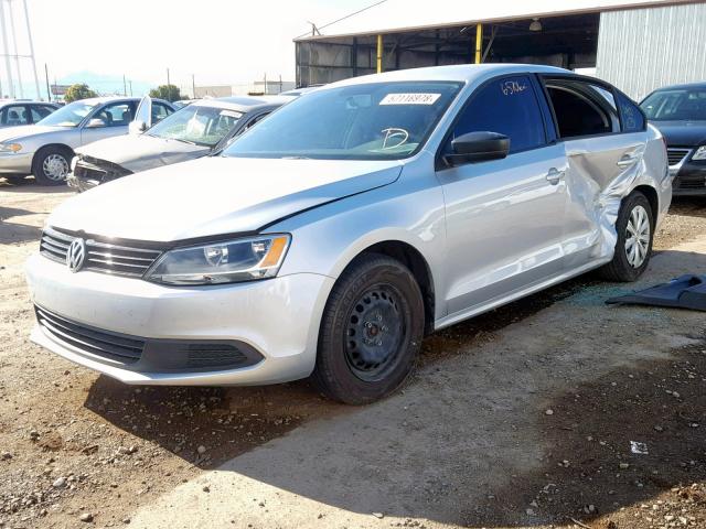 3VW1K7AJ7EM371950 - 2014 VOLKSWAGEN JETTA BASE Արծաթագույն լուսանկար 2