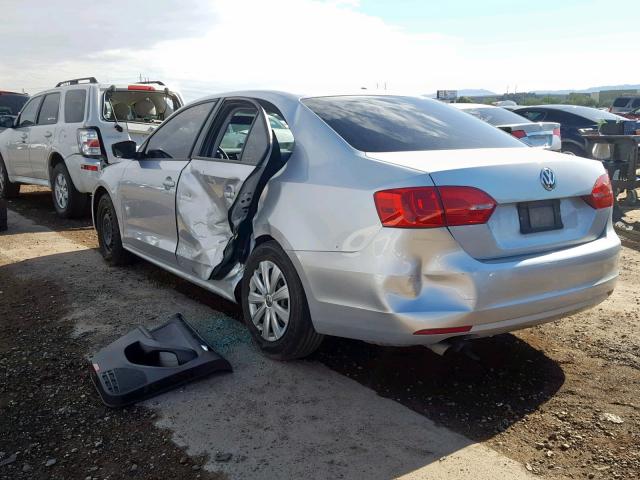 3VW1K7AJ7EM371950 - 2014 VOLKSWAGEN JETTA BASE Արծաթագույն լուսանկար 3