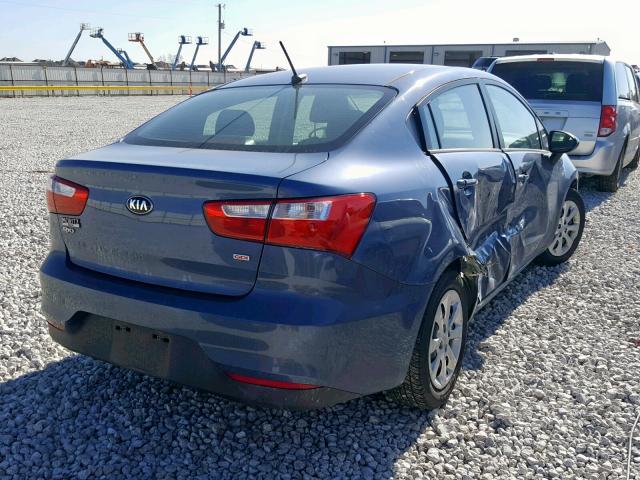 KNADM4A31G6542122 - 2016 KIA RIO LX BLUE photo 4