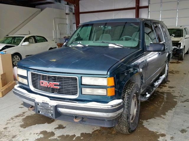 1GKEK13R8VJ752096 - 1997 GMC YUKON GREEN photo 2