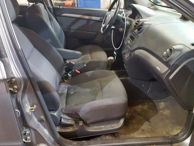 KL1TD56667B070585 - 2007 CHEVROLET AVEO BASE Gümüş foto 5