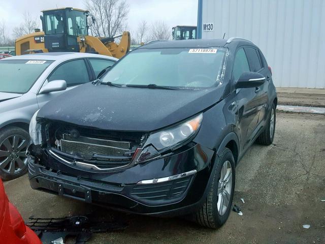 KNDPBCA25B7035539 - 2011 KIA SPORTAGE L BLACK photo 2