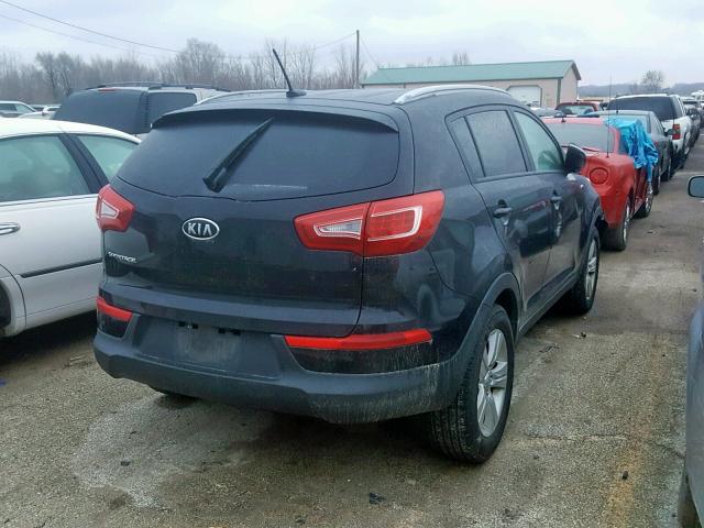 KNDPBCA25B7035539 - 2011 KIA SPORTAGE L BLACK photo 4