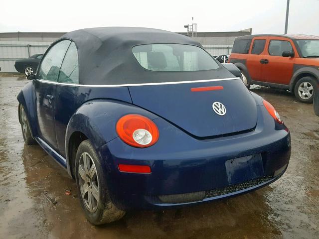 3VWRF31Y66M322673 - 2006 VOLKSWAGEN NEW BEETLE BLUE photo 3