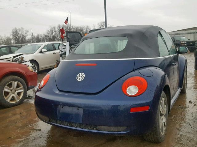 3VWRF31Y66M322673 - 2006 VOLKSWAGEN NEW BEETLE BLUE photo 4