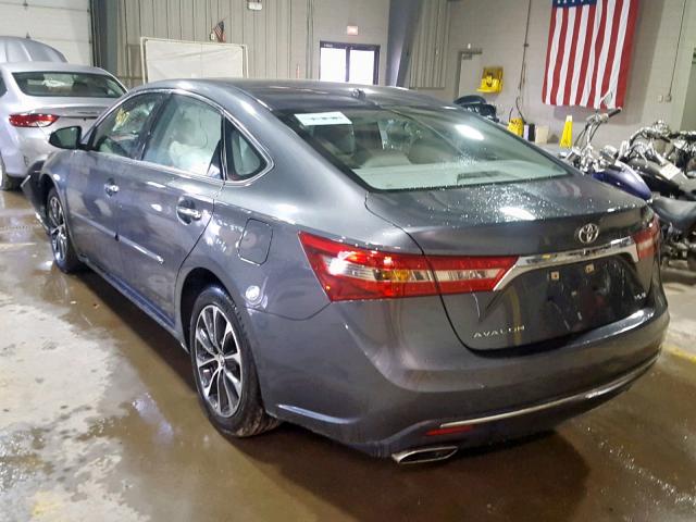 4T1BK1EB8HU254655 - 2017 TOYOTA AVALON XLE GRAY photo 3
