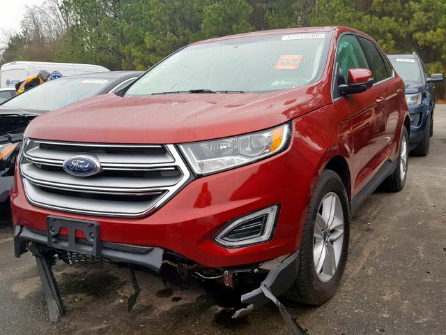 2FMPK3J98HBB78249 - 2017 FORD EDGE SEL RED photo 2