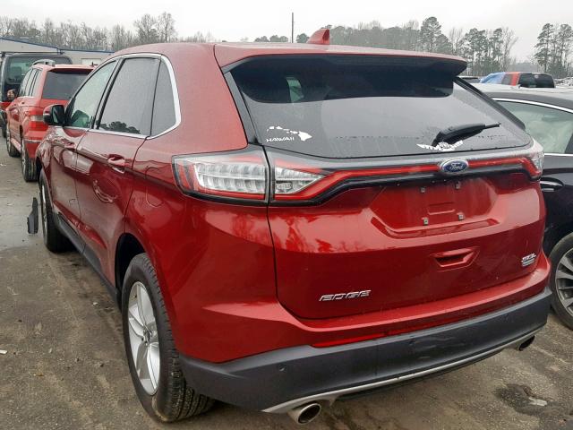 2FMPK3J98HBB78249 - 2017 FORD EDGE SEL RED photo 3