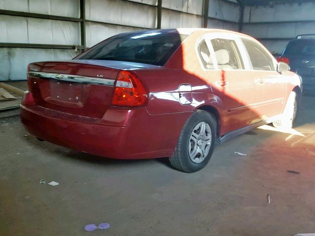 1G1ZS53F86F109478 - 2006 CHEVROLET MALIBU LS Tünd qırmızı foto 4